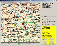 Simulace mapového zobrazení evakuace škol při těžké havárii JE