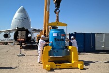 Container for transport of high-enriched nuclear fuel 